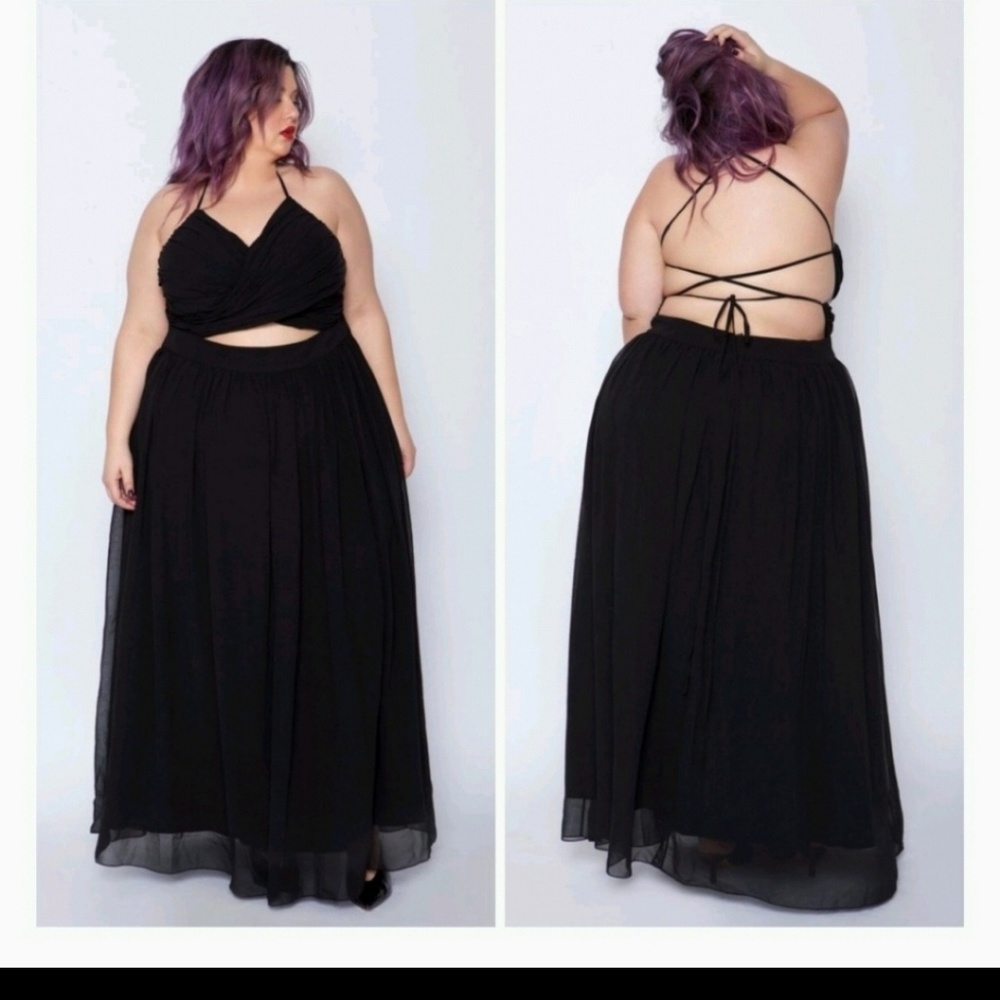 Plus Size Sexy Chiffon Maxi Dress